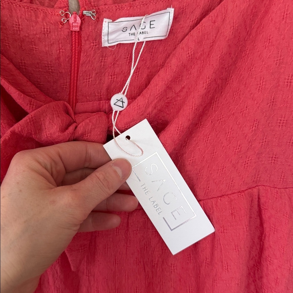 Nwt Sage the label red babydoll Dress large - Picture 4 of 6